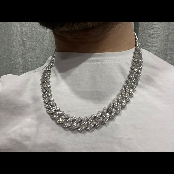 Mens Diamond Watch Chain Bracelet Cuban Link Set Jewellery Iced Out Bussdown - Picture 8 of 9